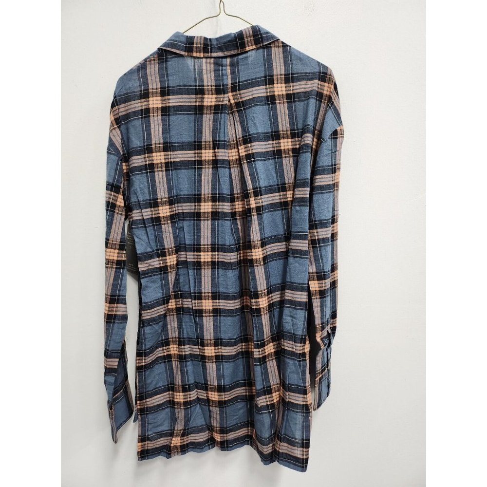 Threads 4 Thought Womens Shirt Size Medium Blue Plaid Organic Cotton Hi-Low NWT - Picture 9 of 10
